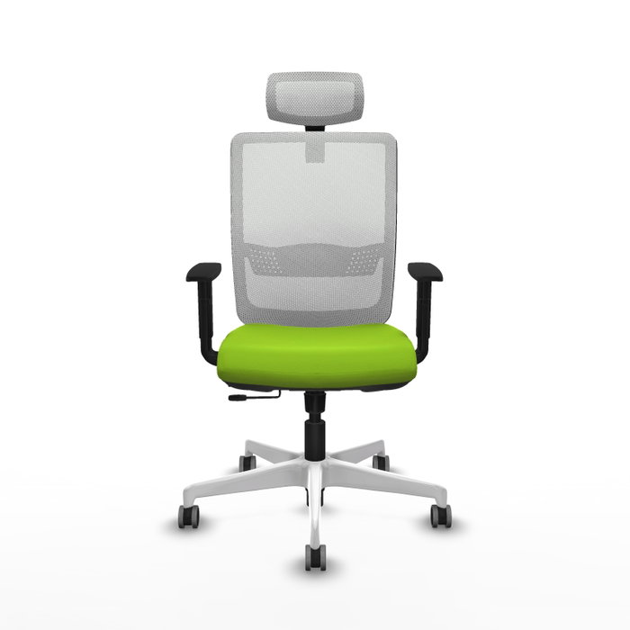PIQUERAS Y CRESPO Silla de oficina Haches con mecanismo Sincro/Traslack Pistacho y Blanco
