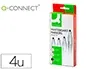 Q-connect Rotulador para Pizarra Blanca Caja 4 Colores Surtidos Punta Redonda 3 mm