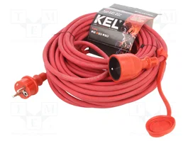 KEL Prolongador de alimentación H05RR-F 3G1,5mm2 25m Rojo