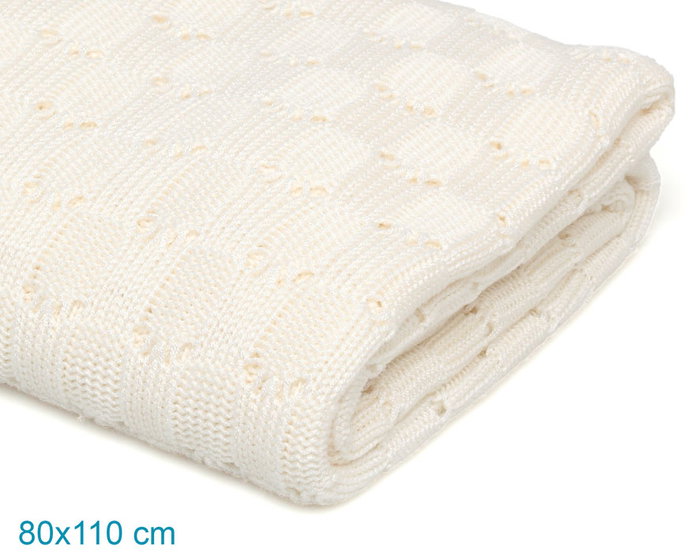 KioKids - Manta de Bebé de Bambú 100% Natural, Térmica y Suave, Certificado Oeko-Tex, Ecológica, Tamaño 80x110 cm, Ideal para Recién Nacido (+0 Meses), Color Blanco Crudo