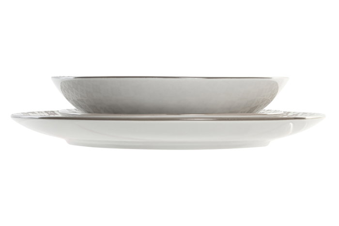 DKD Home Decor Juego de Vajilla de Porcelana 18 Piezas Beige