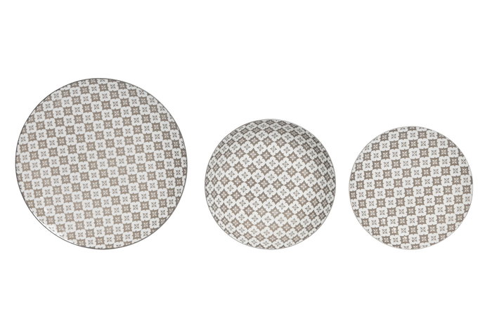 DKD Home Decor Juego de Vajilla de Porcelana 18 Piezas Beige