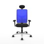 PIQUERAS Y CRESPO Silla de oficina Motilla con mecanismo Sincro, Azul y Negro