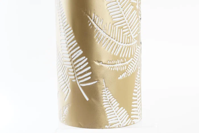 DKD Home Decor Jarrón Tropical Dorado Crema Metal 21 x 71 x 21 cm DKD Home Decor Jarrón Tropical Dorado Crema Metal 21 x 71 x 21 cm