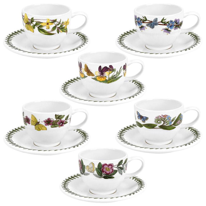 Portmeirion Taza Café con Plato Botanic Garden 100 Ml (6 Unidades) Porcelana