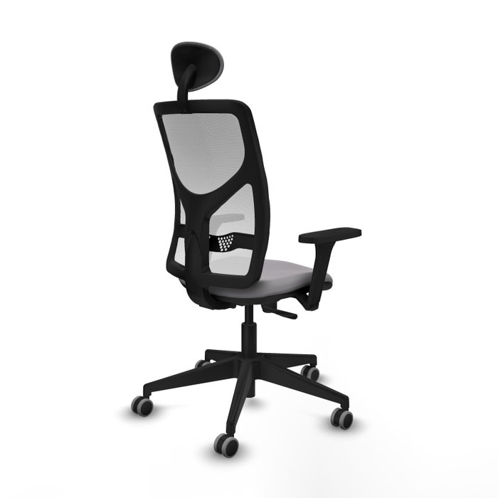 PIQUERAS Y CRESPO Silla de oficina Motilla con mecanismo Sincro, Gris y Blanco