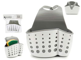 Kinvara Portaestropajo Colgar Plástico Blanco Gris 15x11.5x8 cm (Set de 24)