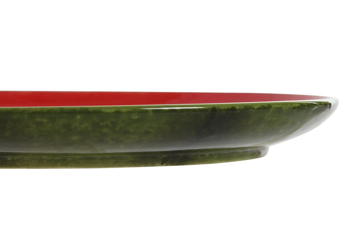 DKD Home Decor Plato de Gres Sandía Rojo y Verde Fruits 24