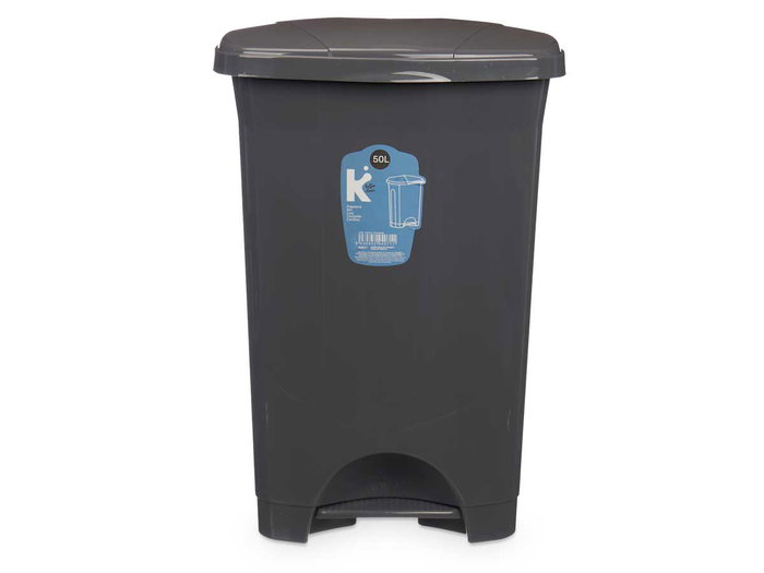 Arte Regal Papelera Pedal Plástico 50L Antracita 43 x 64.1 x 33 cm (Set de 3)