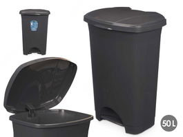 Arte Regal Papelera Pedal Plástico 50L Antracita 43 x 64.1 x 33 cm (Set de 3)