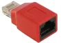 Delock Adaptador de cruce RJ45 macho-hembra Rojo