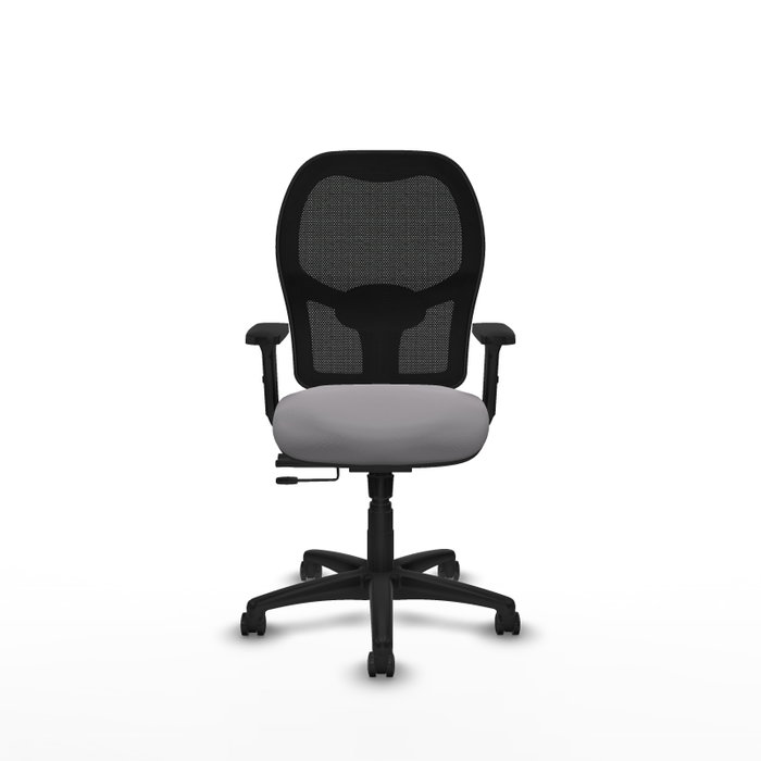 PIQUERAS Y CRESPO Silla de oficina Alocén traslack malla negra y similpiel gris