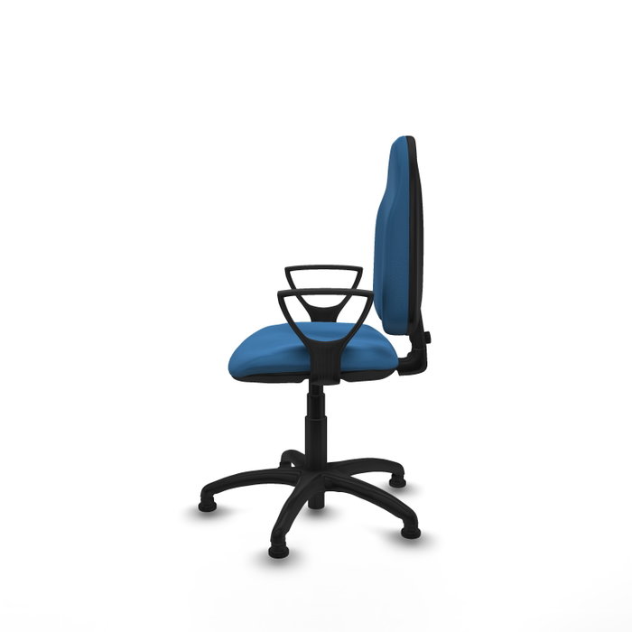 PIQUERAS Y CRESPO Silla de oficina Algarra Azul claro, mecanismo Contacto permanente básico, base poliamida negra, con topes PIQUERAS Y CRESPO Silla de oficina Algarra Azul claro, mecanismo Contacto permanente básico, base poliamida negra, con topes
