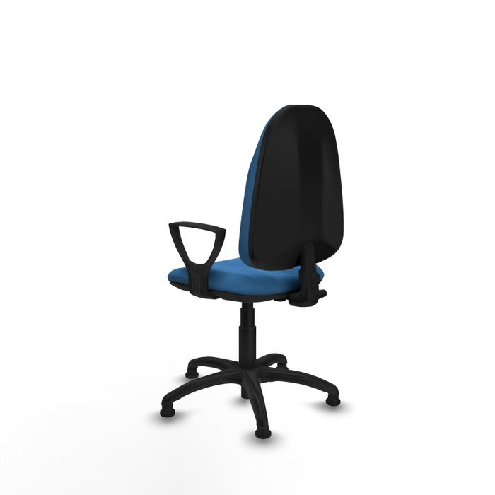 PIQUERAS Y CRESPO Silla de oficina Algarra Azul claro, mecanismo Contacto permanente básico, base poliamida negra, con topes PIQUERAS Y CRESPO Silla de oficina Algarra Azul claro, mecanismo Contacto permanente básico, base poliamida negra, con topes