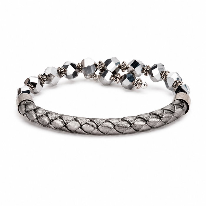 Alex And Ani Pulsera Esplendor Acabado Gris en Cuero VW506RS Alex And Ani Pulsera Esplendor Acabado Gris en Cuero VW506RS