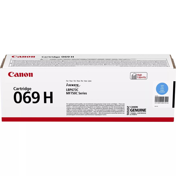 Canon Cartucho de Tóner 069H Cian 5097C002 Original