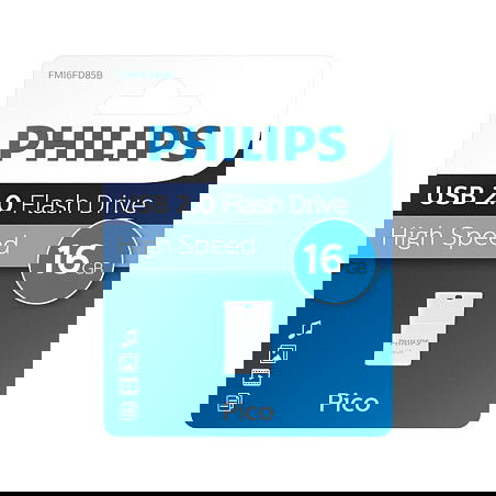 Philips USB 2.0 16GB Pico Edition Ocean Blue Stick Philips USB 2.0 16GB Pico Edition Ocean Blue Stick