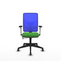 PIQUERAS Y CRESPO Silla de oficina Motilla con mecanismo Sincro/Traslack, Verde y Azul