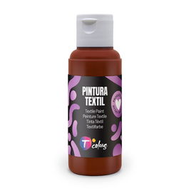 Tcolors Pintura Textil Marrón 80 ml - Alta Adherencia y Flexibilidad, Aplicación con Rodillo, Pincel o Aerógrafo, Cubre Cualquier Tono