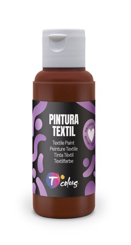 Tcolors Pintura textil marrón, 80 ml