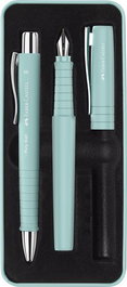 Faber-Castell Juego Bolígrafo y Pluma Poly Pen Azul Caribe B y XB