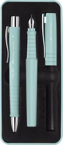 Faber-Castell Juego Bolígrafo y Pluma Poly Pen Azul Caribe B y XB Faber-Castell Juego Bolígrafo y Pluma Poly Pen Azul Caribe B y XB