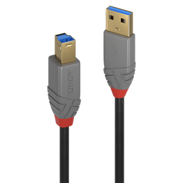 Lindy Cable USB 3.2 Gen 1 Tipo A a B de 3 m, 5 Gbps, Anthra Line