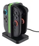 Trust GXT 1256 Sistema de Carga 26049, Base de Carga para Joy-Con y Nintendo Switch 2, Color Negro