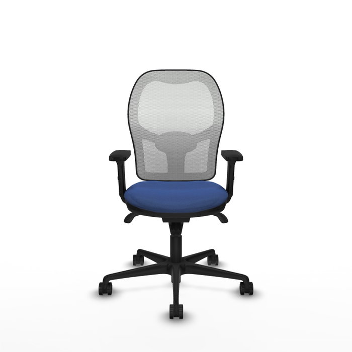 PIQUERAS Y CRESPO Silla de oficina Jorquera con mecanismo Sincro, Azul marino y Blanco