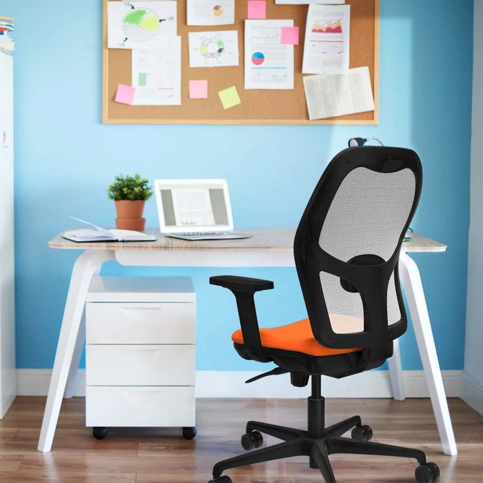 PIQUERAS Y CRESPO Silla de oficina Jorquera con mecanismo Sincro, Azul marino y Blanco