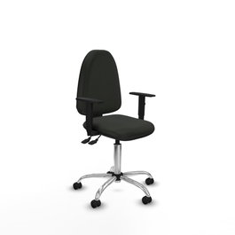 PIQUERAS Y CRESPO Silla de oficina Aýna con mecanismo Asincro, Tela Negra y Base cromada