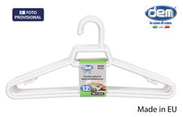 Inde Set de 10 Perchas de Plástico 38 x 17.5 cm - Color Dem (20 Cajas)