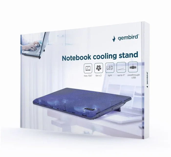 Gembird NBS-2F15-05 Base refrigeradora para portátil 15.6 pulgadas Negro Gembird NBS-2F15-05 Base refrigeradora para portátil 15.6 pulgadas Negro