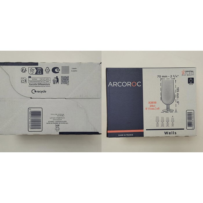 Arcoroc Pack de 6 Copas de Cerveza Wells 28 cl