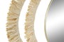 DKD Home Decor Espejo de Metal y Fibra con Flecos, 89x40 cm, Dorado