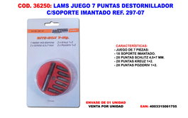 LAMS Juego 7 Puntas Destornillador con Soporte Imantado 297-07