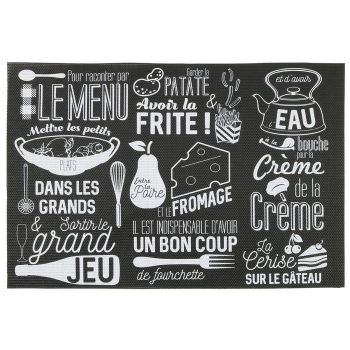 Totally Addict Individual Bistrot Le Menu Fourchette PVC 45x30x0,2 cm Totally Addict Individual Bistrot Le Menu Fourchette PVC 45x30x0,2 cm
