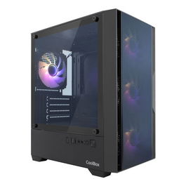 COOLBOX Caja PC Gaming GM220 MPFusion Micro ATX, 4 Ventiladores ARGB, USB-C, Negro