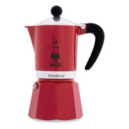 Bialetti Rainbow Cafetera Italiana para 3 Tazas, Rojo