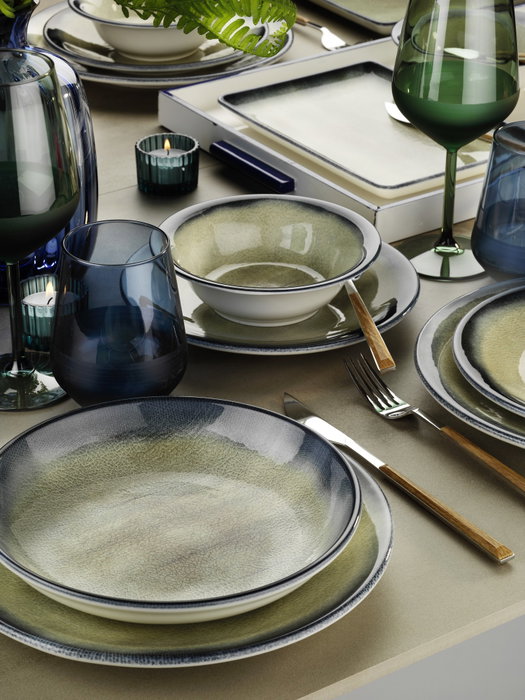 Hermia BNTS26YS890233 Vajilla de Porcelana de 26 Piezas Azul Oscuro y Marrón Hermia BNTS26YS890233 Vajilla de Porcelana de 26 Piezas Azul Oscuro y Marrón