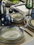Hermia BNTS26YS890233 Vajilla de Porcelana de 26 Piezas Azul Oscuro y Marrón