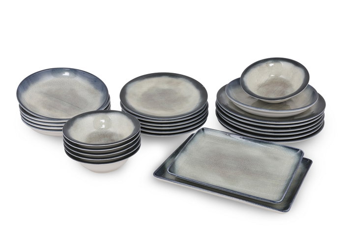 Hermia BNTS26YS890233 Vajilla de Porcelana de 26 Piezas Azul Oscuro y Marrón Hermia BNTS26YS890233 Vajilla de Porcelana de 26 Piezas Azul Oscuro y Marrón