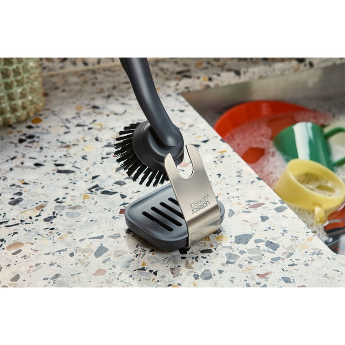 Joseph Joseph SinkTech Cepillo para Lavar Platos con Soporte de Acero Inoxidable, Antracita/Plata Joseph Joseph SinkTech Cepillo para Lavar Platos con Soporte de Acero Inoxidable, Antracita/Plata