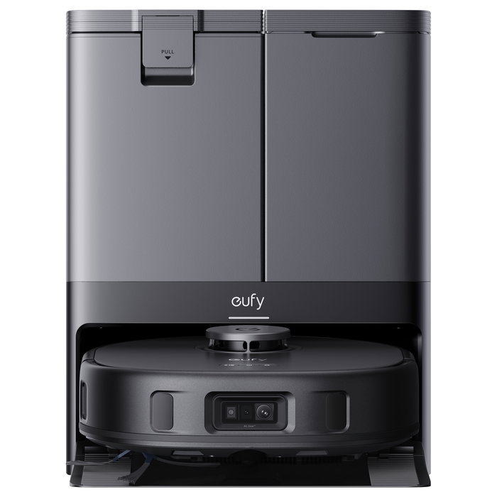 EUFY X10 Pro Omni Robot Aspirador y Fregasuelos Automático, Negro, Estación Base con Autovaciado 2.5L y Autolavado 3L, 8000Pa Succión, Aspiradora Inteligente para el Hogar