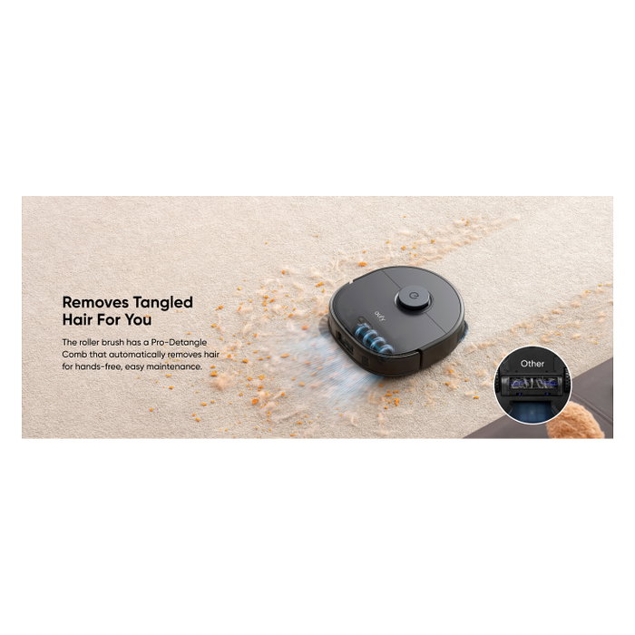 EUFY X10 Pro Omni Robot Aspirador y Fregasuelos Automático, Negro, Estación Base con Autovaciado 2.5L y Autolavado 3L, 8000Pa Succión, Aspiradora Inteligente para el Hogar