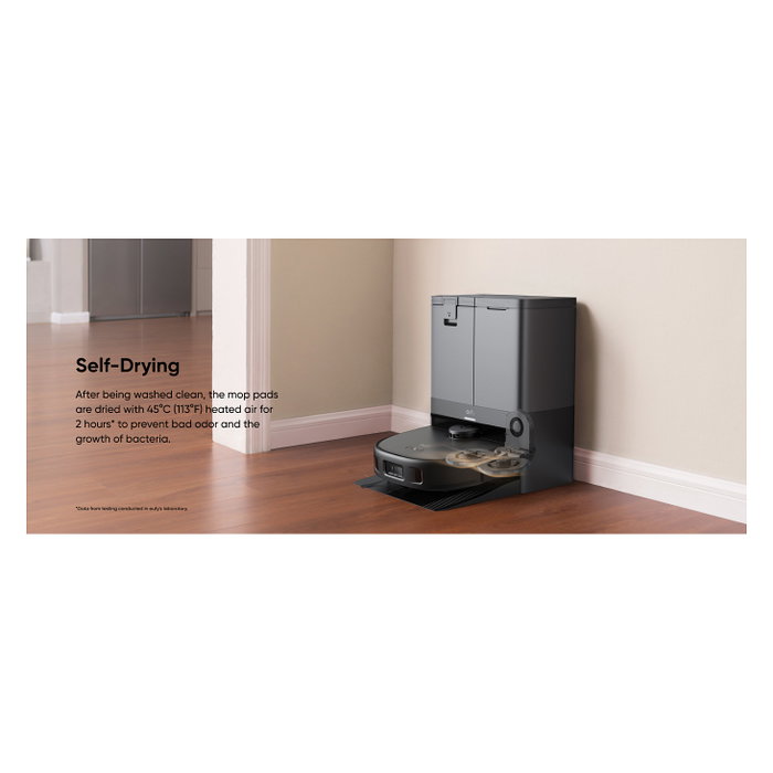 EUFY X10 Pro Omni Robot Aspirador y Fregasuelos Automático, Negro, Estación Base con Autovaciado 2.5L y Autolavado 3L, 8000Pa Succión, Aspiradora Inteligente para el Hogar