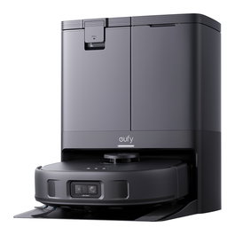 EUFY X10 Pro Omni Robot Aspirador y Fregasuelos Automático, Negro, Estación Base con Autovaciado 2.5L y Autolavado 3L, 8000Pa Succión, Aspiradora Inteligente para el Hogar