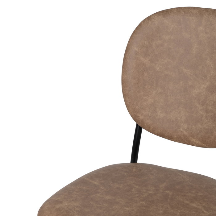 Silla Beige Pu/Metal Salón 48 X 53 X 84 cm (Set de 2)