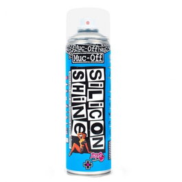 Muc-Off Silicon Shine Spray Protector y Lubricante Silicona para Bicicletas 422g Reduce Fricción y Suciedad Taller Mantenimiento