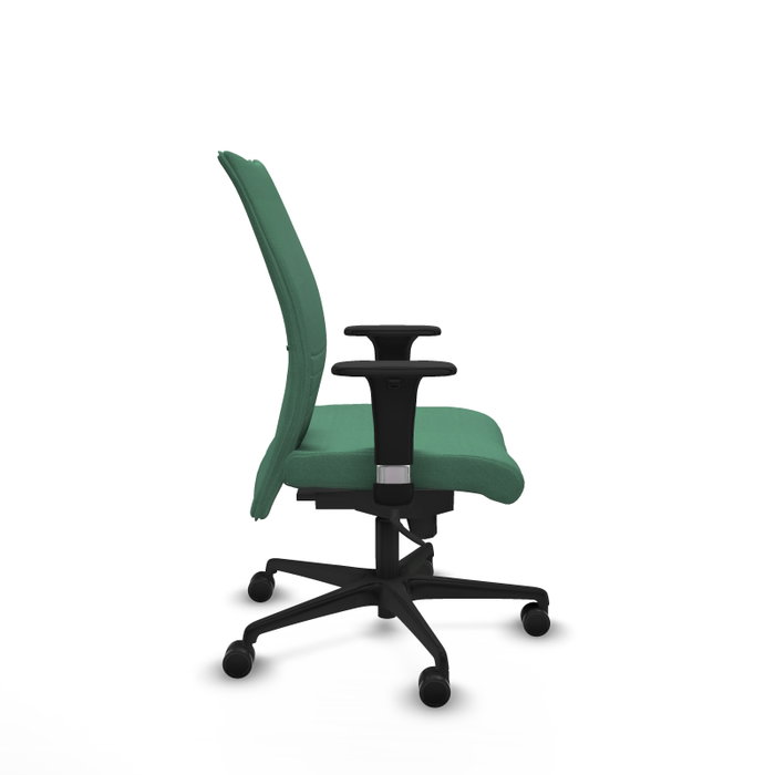 PIQUERAS Y CRESPO Silla Albacete Confidente con Mecanismo Sincro, Tela Verde Esmeralda, Brazos 1D, Base Nailon Negra